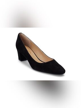 NIB Lauren Ralph Lauren Whitney Suede Block Heel Pumps in Black - Size 10